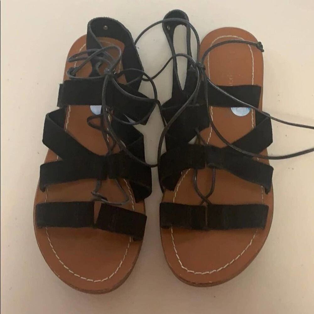 KATE SPADE NEWYORK LACE UP BLACK SANDALS‎ S…